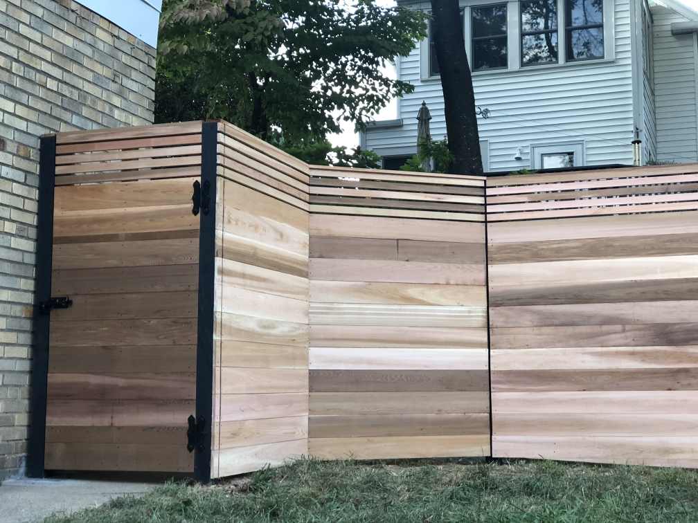 Wooden fence in rectangle design